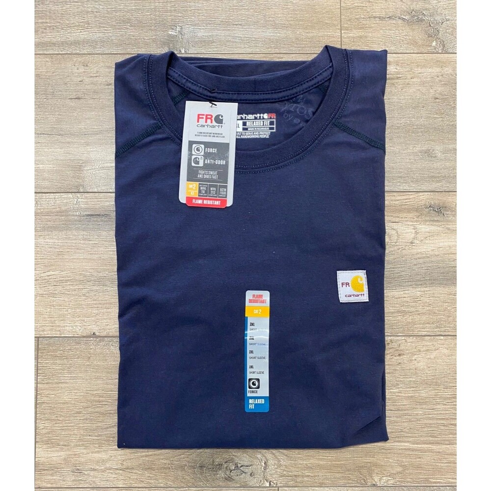 Carhartt Force FR Mens 3XL Short Sleeve Work T-Shirt Flame Resistant Blue